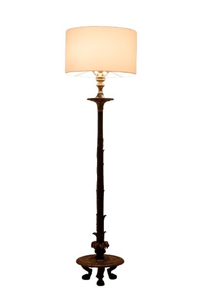 Restoration Style Floor Lamp In Bronze With Two Patinas. Circa 1900. Ls6115817y-photo-3