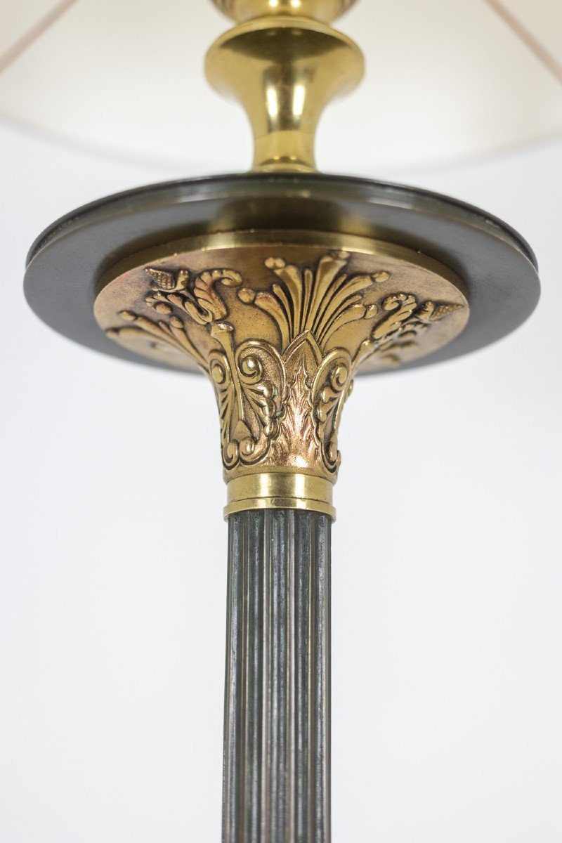 Restoration Style Floor Lamp In Bronze With Two Patinas. Circa 1900. Ls6115817y-photo-2