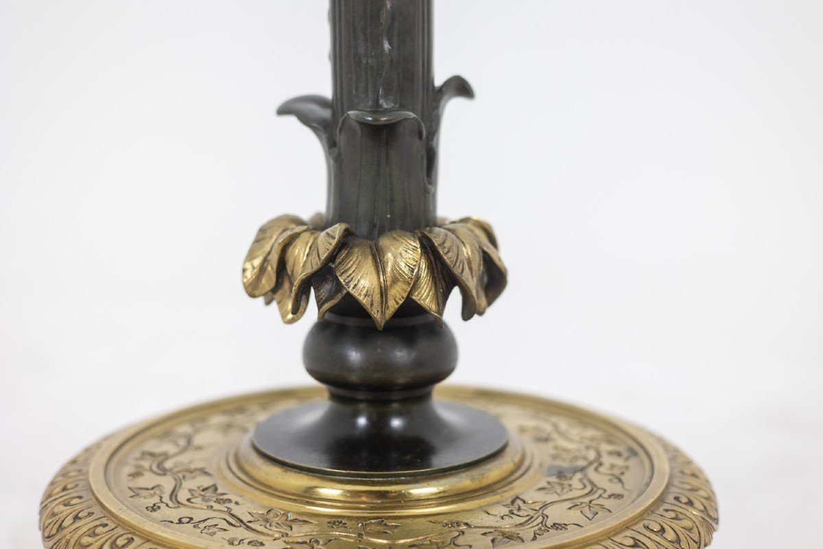 Restoration Style Floor Lamp In Bronze With Two Patinas. Circa 1900. Ls6115817y-photo-4