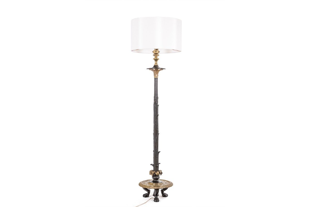 Restoration Style Floor Lamp In Bronze With Two Patinas. Circa 1900. Ls6115817y