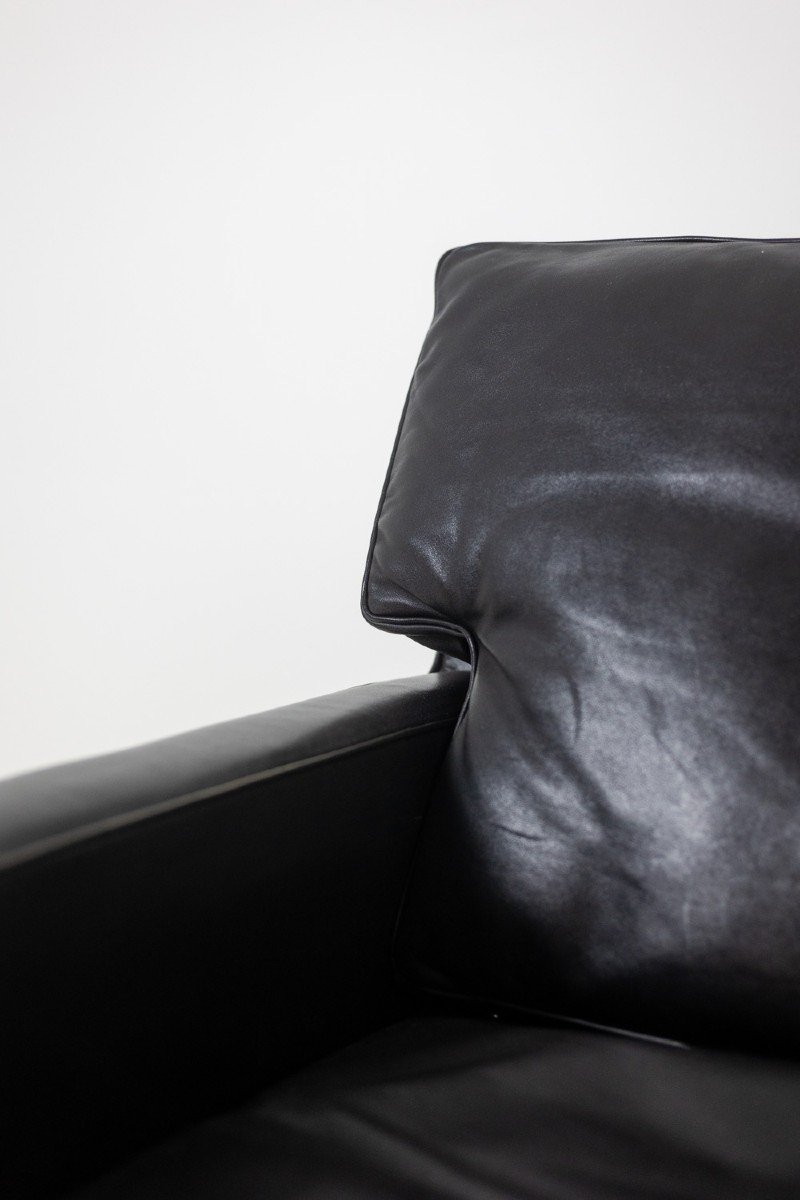 Pair Of Armchairs In Black Leather And Chrome Metal. 1970s. Ls61441453j-photo-3