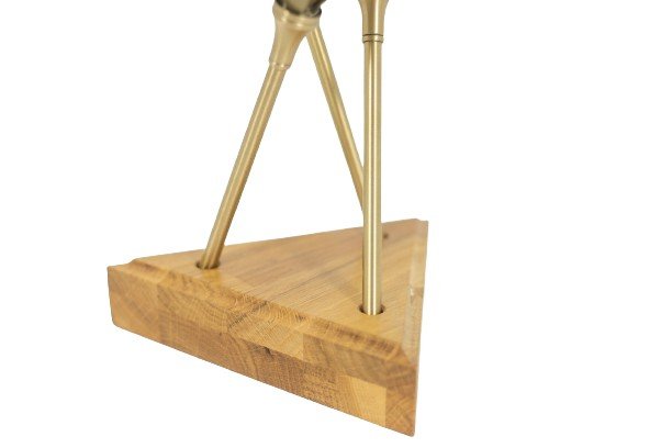 Napkin Holder In Matt Gold Brass With Its Wooden Base. Contemporary. Ls5957309m-photo-3