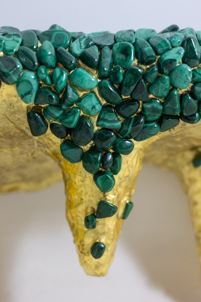 Malachite Console Decorated With Stalactites. Contemporary Work.  Ls60027805g-photo-3