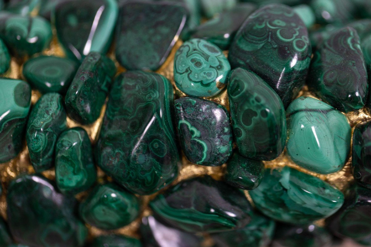 Malachite Console Decorated With Stalactites. Contemporary Work.  Ls60027805g-photo-5