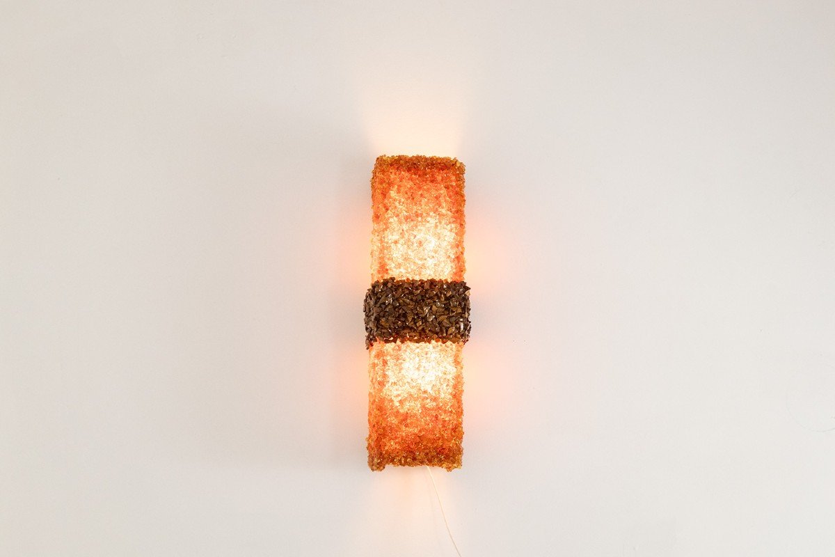 Pair Of Amazonite And Amber Wall Lights. Contemporary Artist Work.  Ls60032086g-photo-2