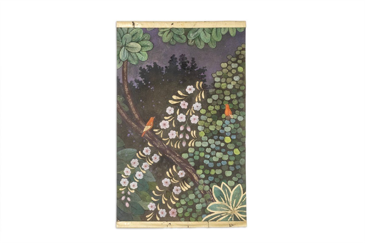 Painted Canvas Representing Birds In A Country Setting. Contemporary. Ls6133675k