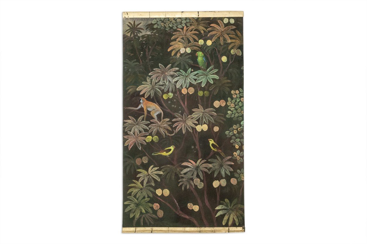 Toile Peinte Représentant Des Animaux Sur Un Fond Exotique. Contemporain. Ls61281089i