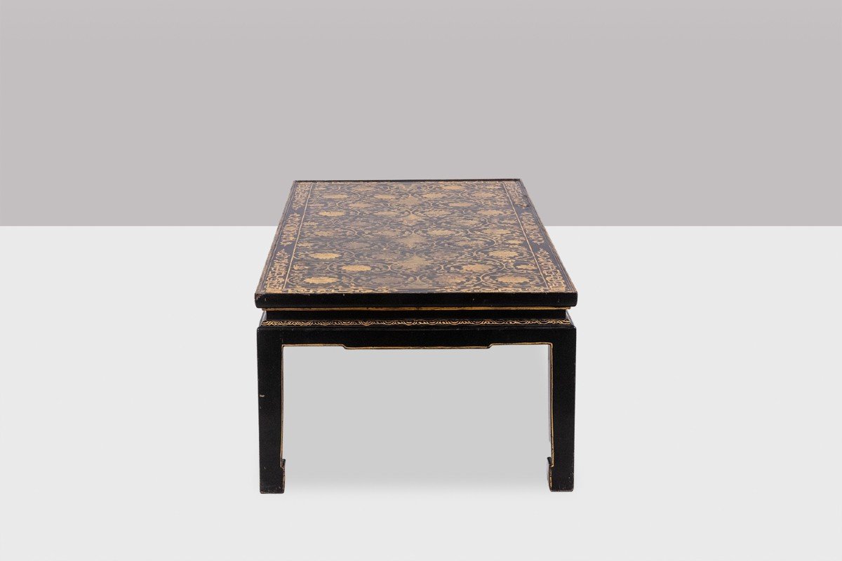 Lacquer Coffee Table Enhanced With Floral Motifs. Circa 1900. Ls6207355g-photo-3