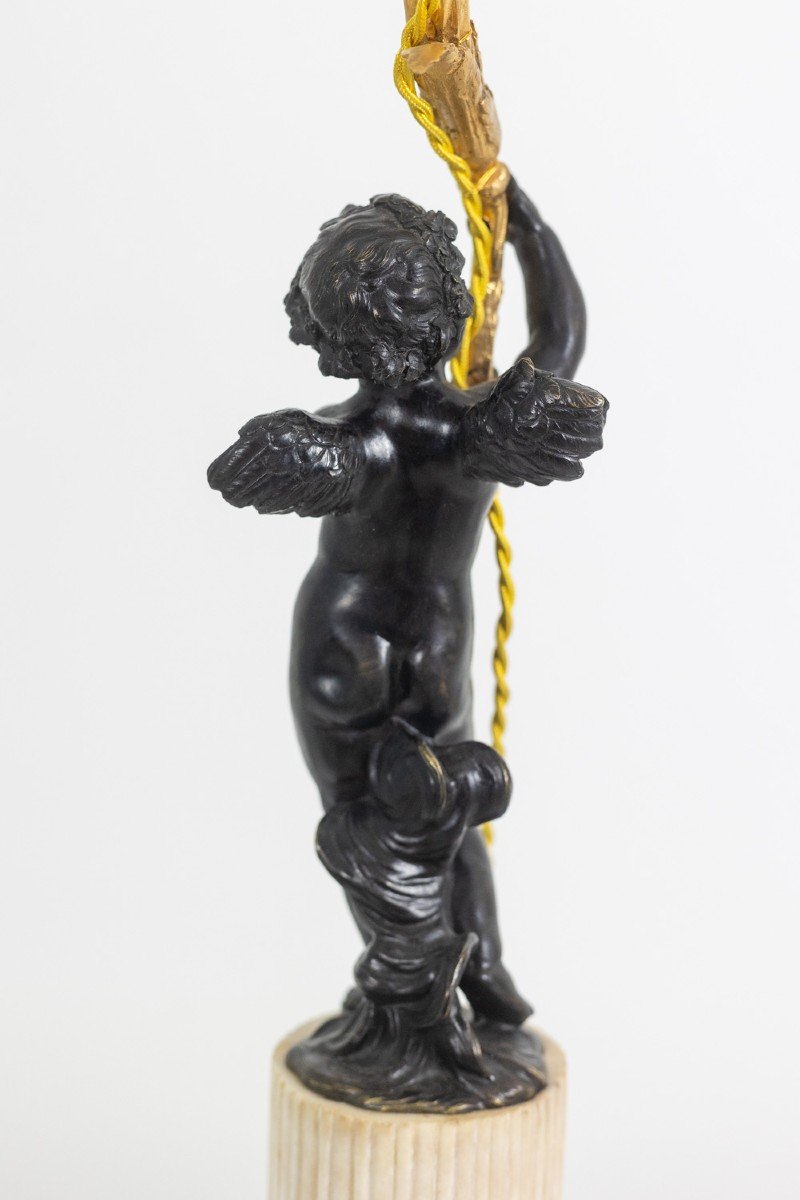 Bronze Lamp Representing A Putti, Marble Base. Circa 1880. Ls60321009g-photo-4