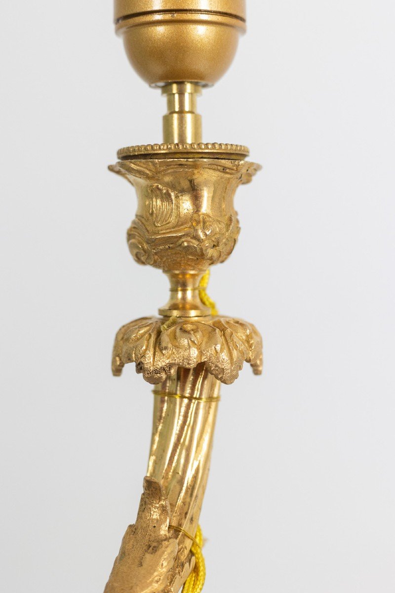 Bronze Lamp Representing A Putti, Marble Base. Circa 1880. Ls60321009g-photo-5