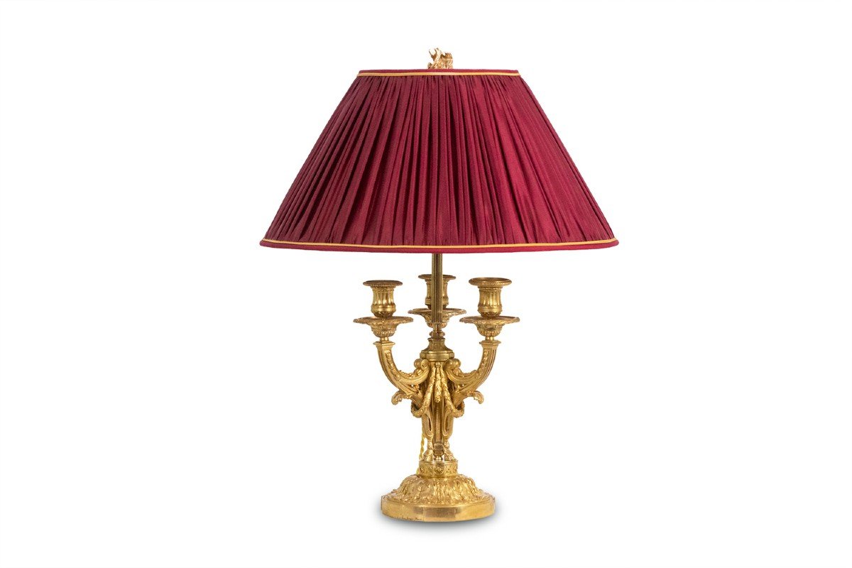 Eugène Bazart Paris. Lampe Bouillotte En Bronze Doré. Circa 1880.  Ls60331509g