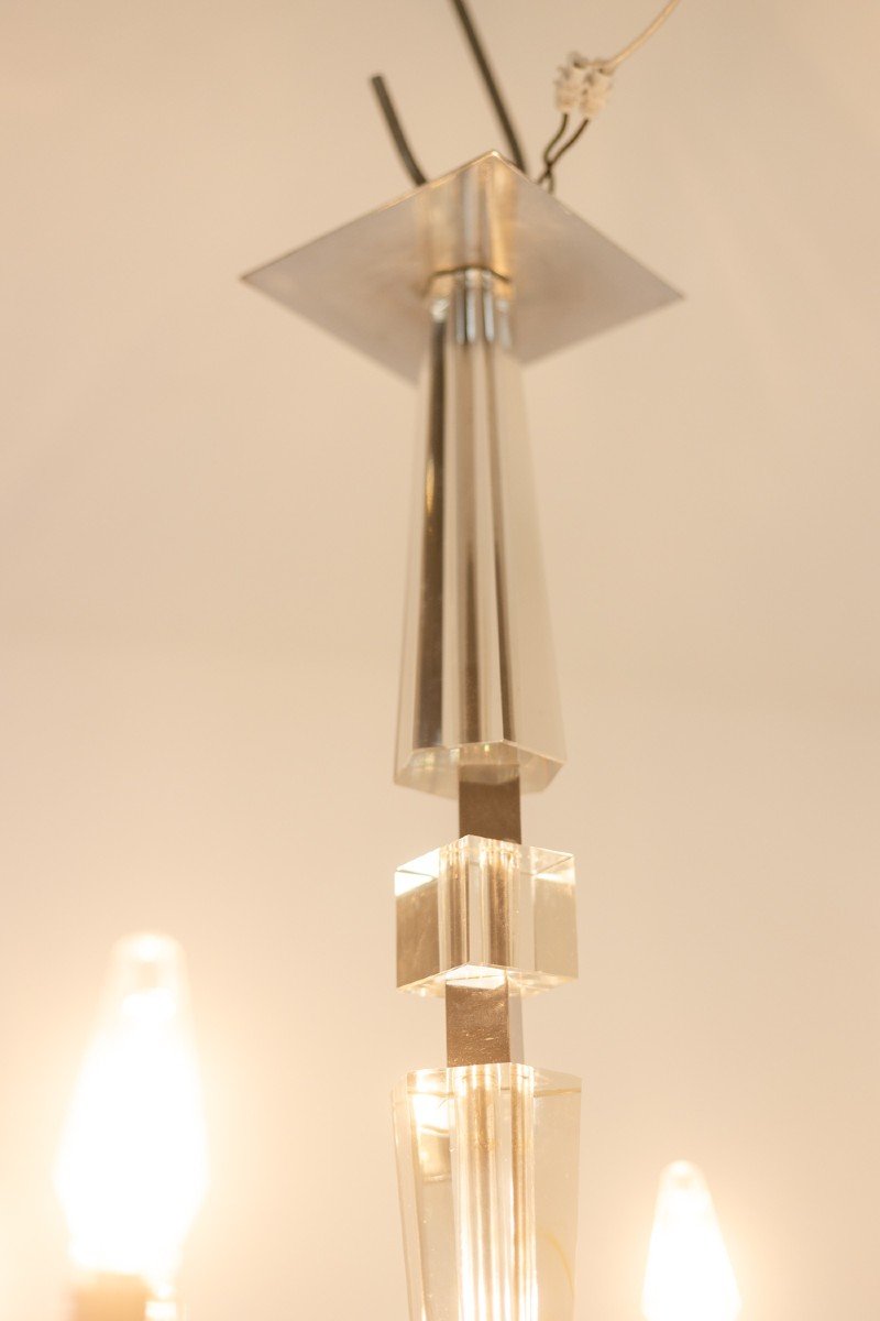 Jacques Adnet. Lustre Moderniste En Métal Chromé. Circa 1940. Ls6042309h-photo-2