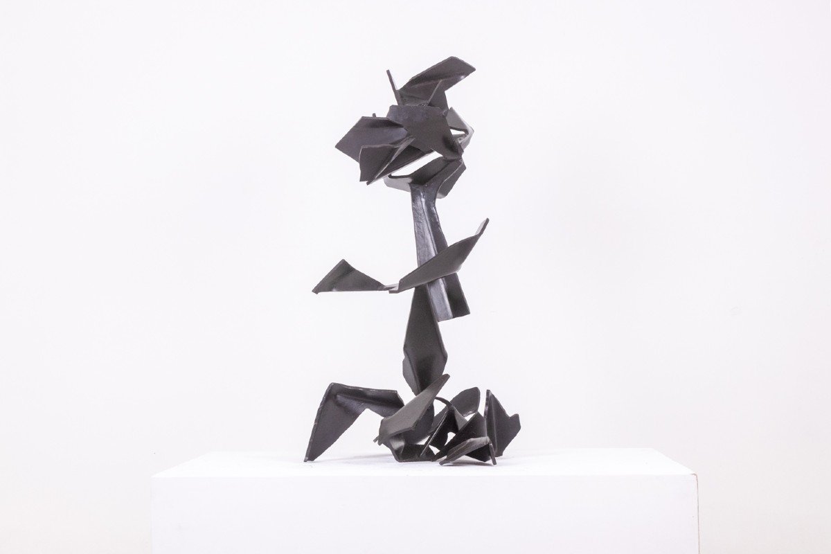 Jean Campa. Sculpture Géométrique En Métal Poli. Années 1980. Ls62141309p-photo-4