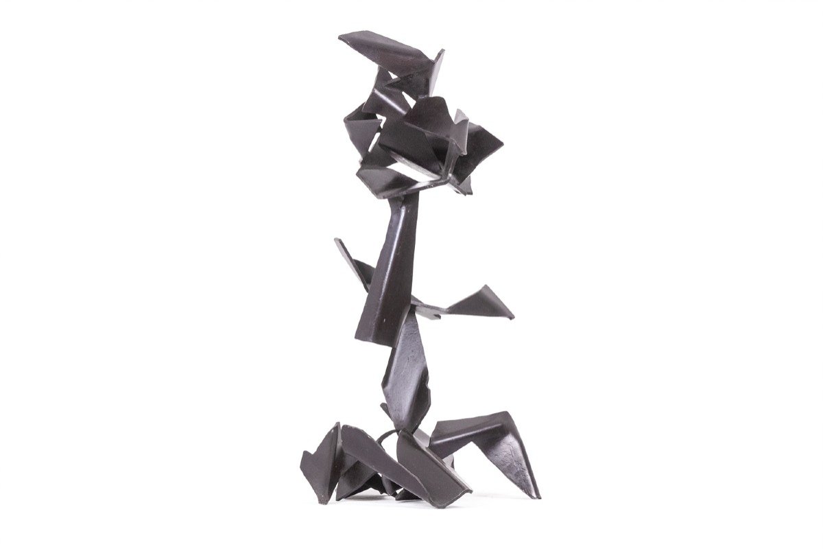 Jean Campa. Sculpture Géométrique En Métal Poli. Années 1980. Ls62141309p