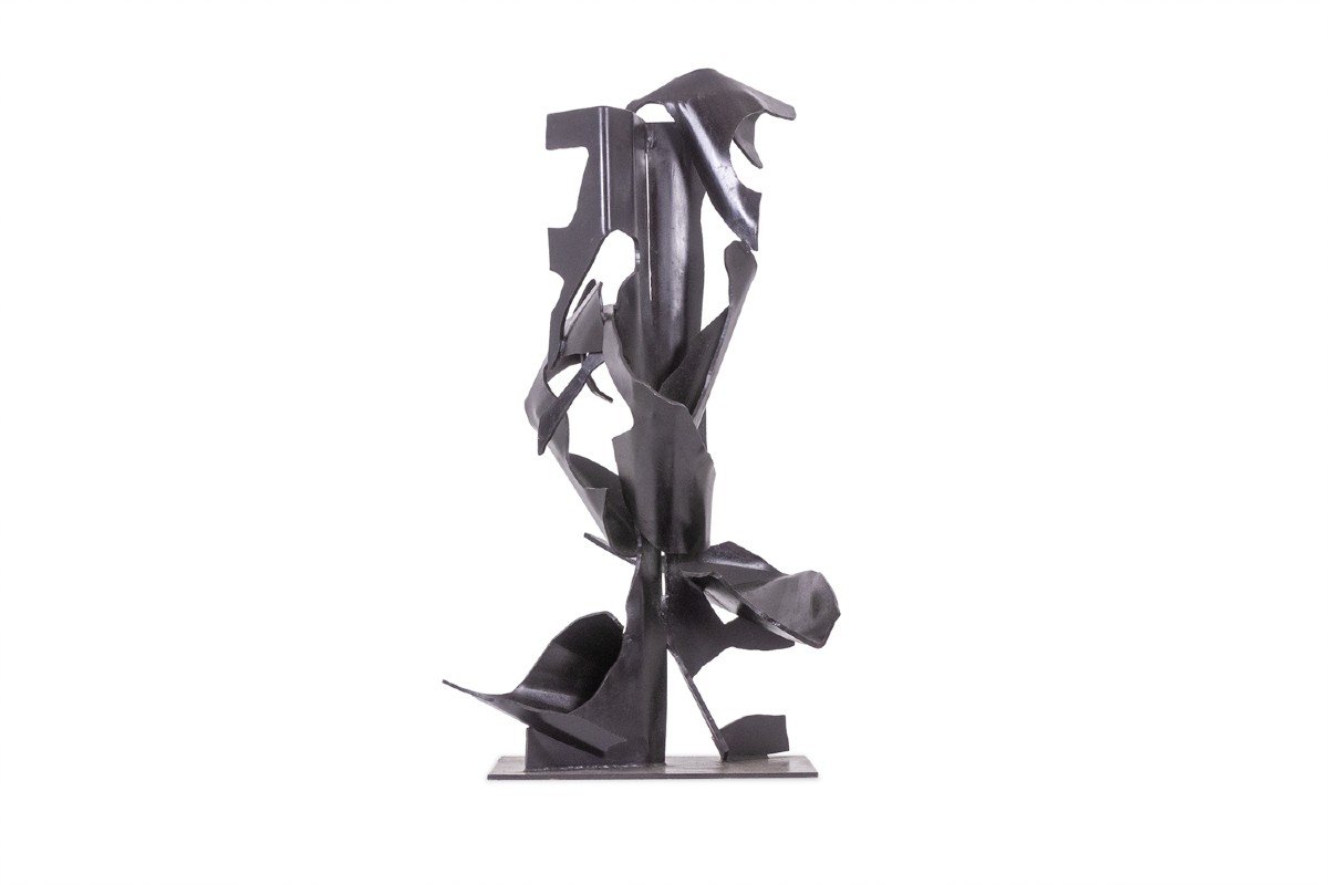 Jean Campa. Vertical Sculpture In Patinated Metal. 1980s. Ls62151309p