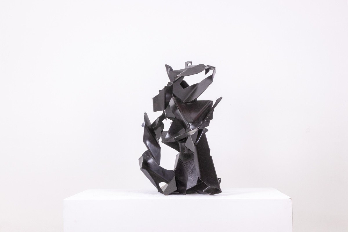 Jean Campa. Abstract Patinated Iron Sculpture. 1980s. Ls62191309u-photo-1