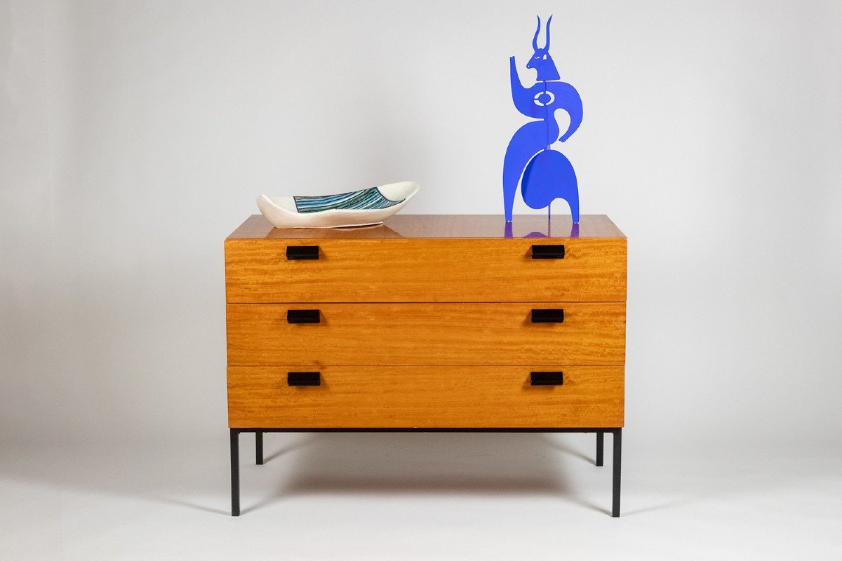 André Monpoix. Chest Of Drawers In Varnished Blond Cherry. 1960s.ls62821109m-photo-2