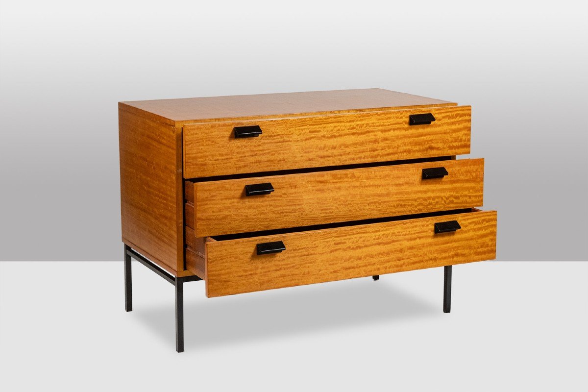 André Monpoix. Chest Of Drawers In Varnished Blond Cherry. 1960s.ls62821109m-photo-4