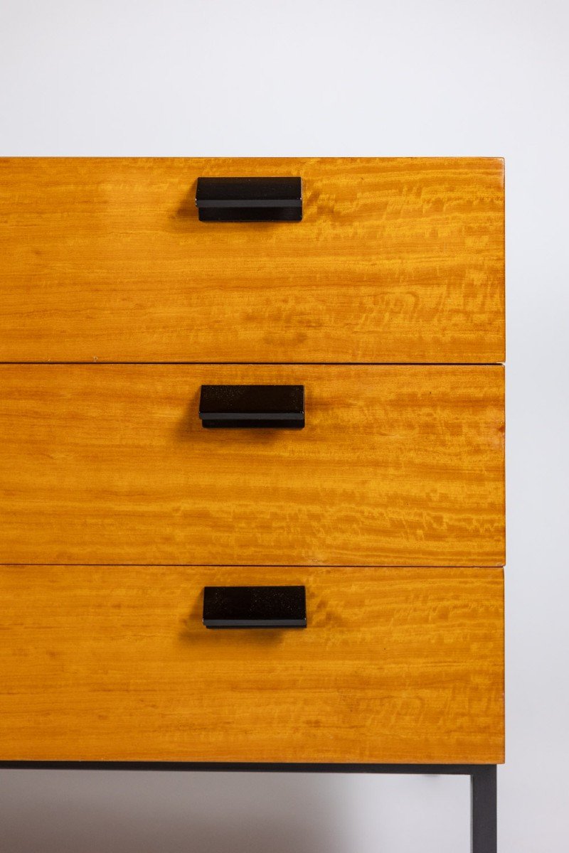 André Monpoix. Chest Of Drawers In Varnished Blond Cherry. 1960s.ls62821109m-photo-3