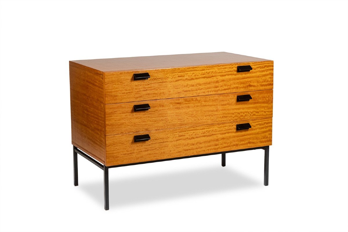 André Monpoix. Chest Of Drawers In Varnished Blond Cherry. 1960s.ls62821109m