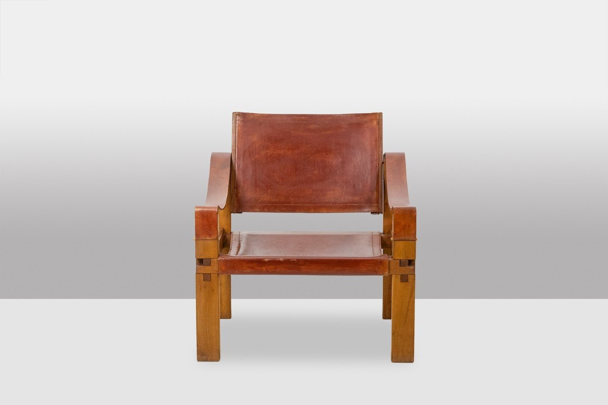 Pierre Chapo. Pair Of S10x Model Armchairs In Elm. Circa 1970. Ls63302609p-photo-2