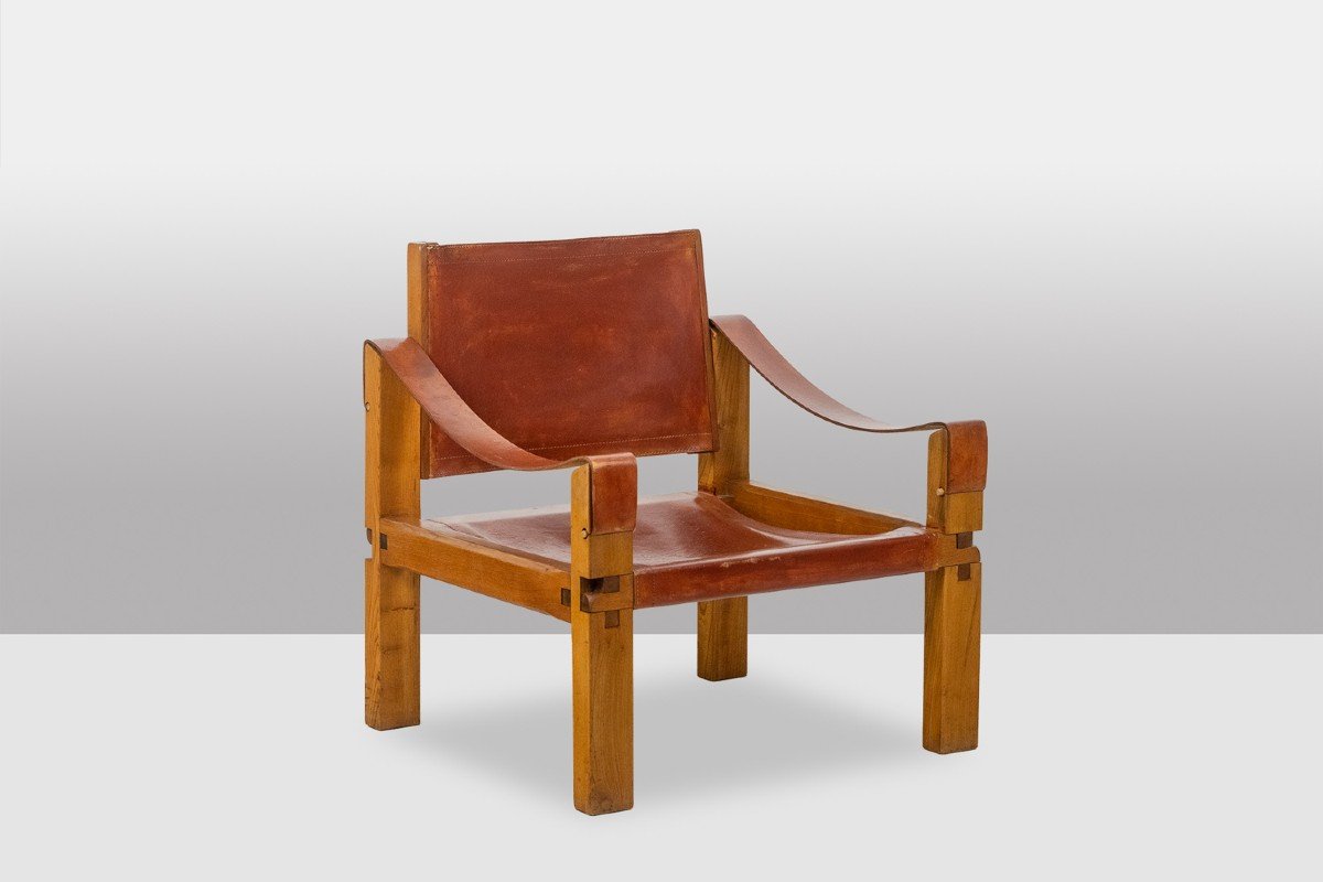 Pierre Chapo. Pair Of S10x Model Armchairs In Elm. Circa 1970. Ls63302609p-photo-3