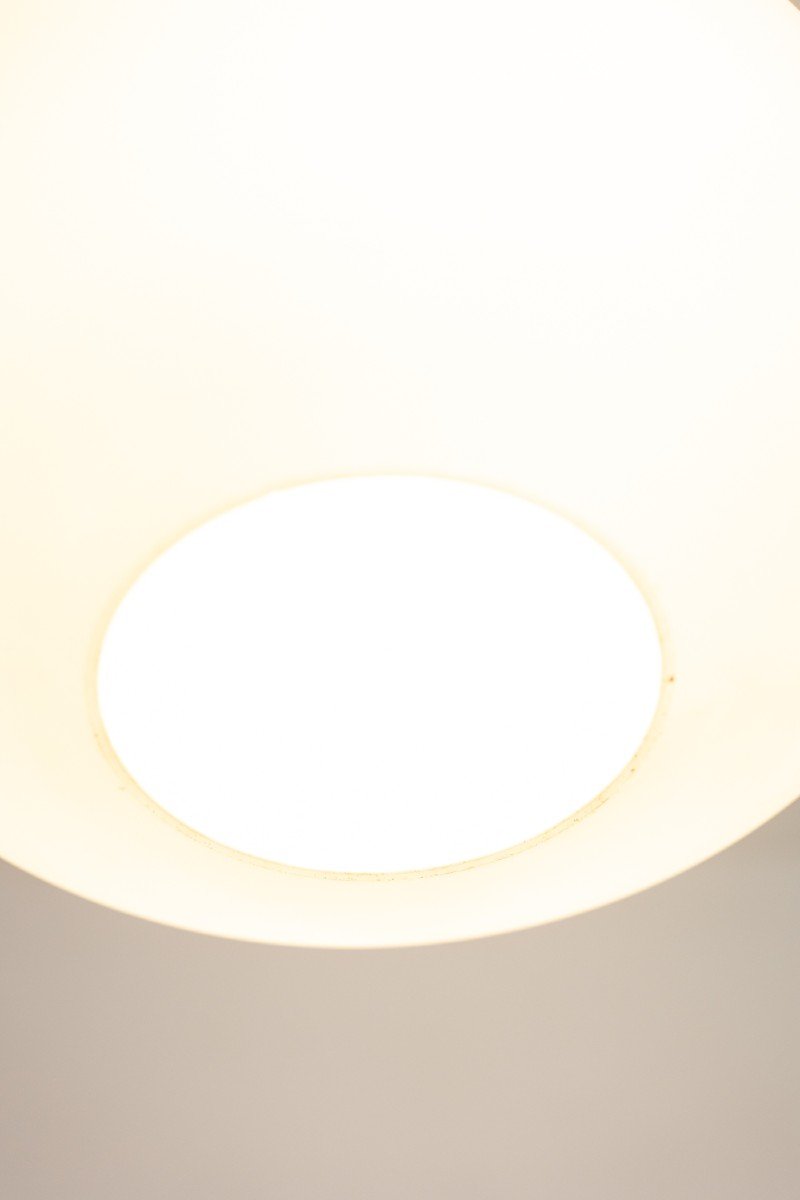 Suspension In White Opaline Glass And Blond Mahogany. 1960s. Ls6356358m-photo-4