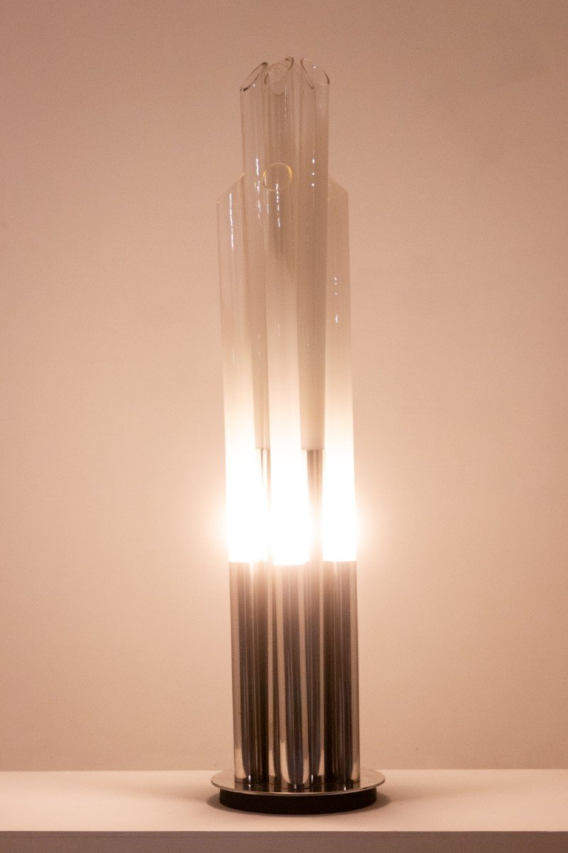 “organ” Floor Lamp Or Floor Lamp In Opalescent Glass. Circa 1970. Ls6363889f-photo-4