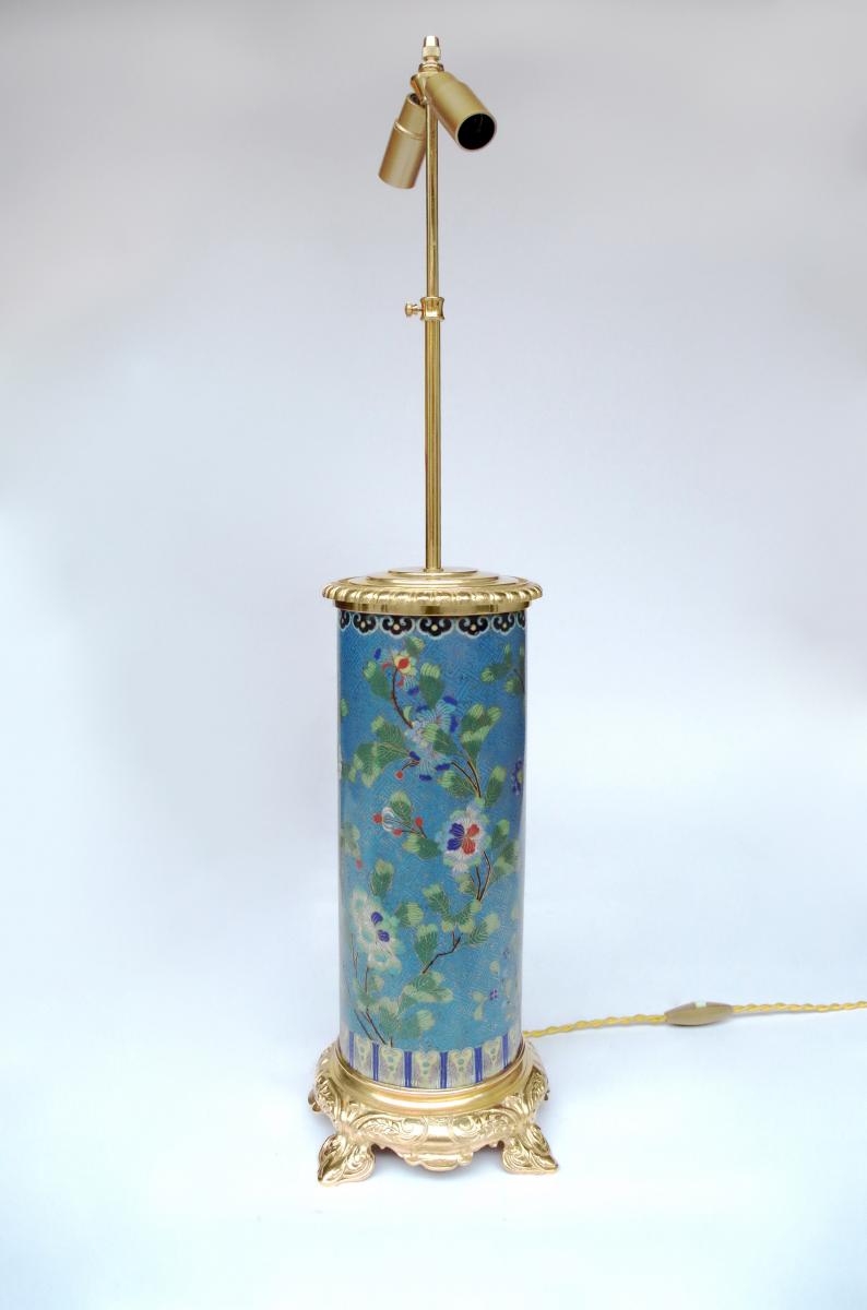 Pair Of Cloisonne Enamel Lamps With Gilt Bronze Mounting, Circa 1900 - Ls3566931-photo-3