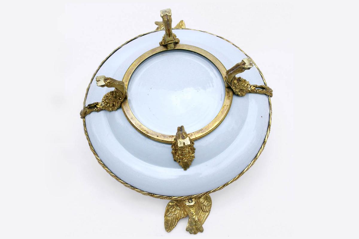 Assiette En Porcelaine De Canton Et Monture En Bronze Doré, Fin XIXe Siècle - LS242061-photo-2