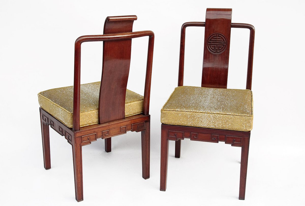 Pair Of Chinese Style Mahogany Chairs, 1900 - Ls2936631-photo-4