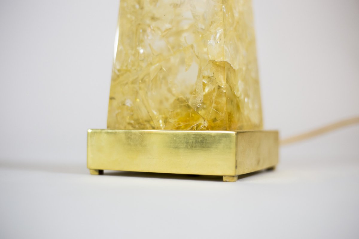 Pierre Giraudon, Obelisk Lamp In Fractal Resin, 1970’s - Ls3704301-photo-1