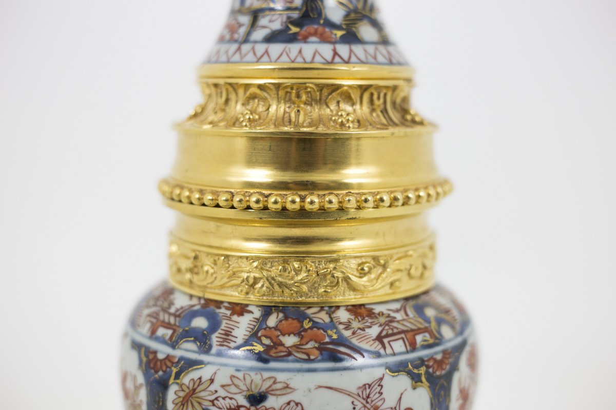 Large Lamp In Imari Porcelain And Gilt Bronze, Circa 1880 - Ls36091021-photo-1