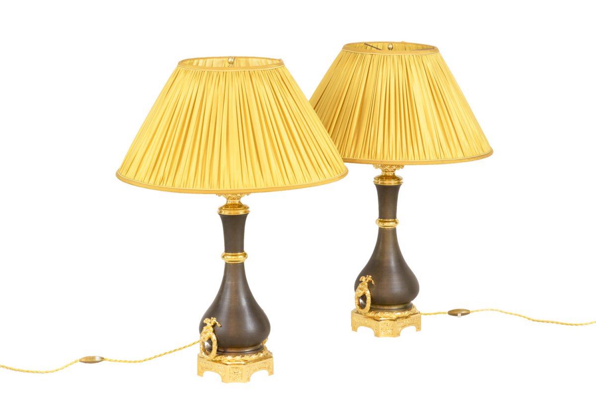 Maison Gagneau, Pair Of Louis XVI Style Lamps, Circa 1880 - Ls41741121