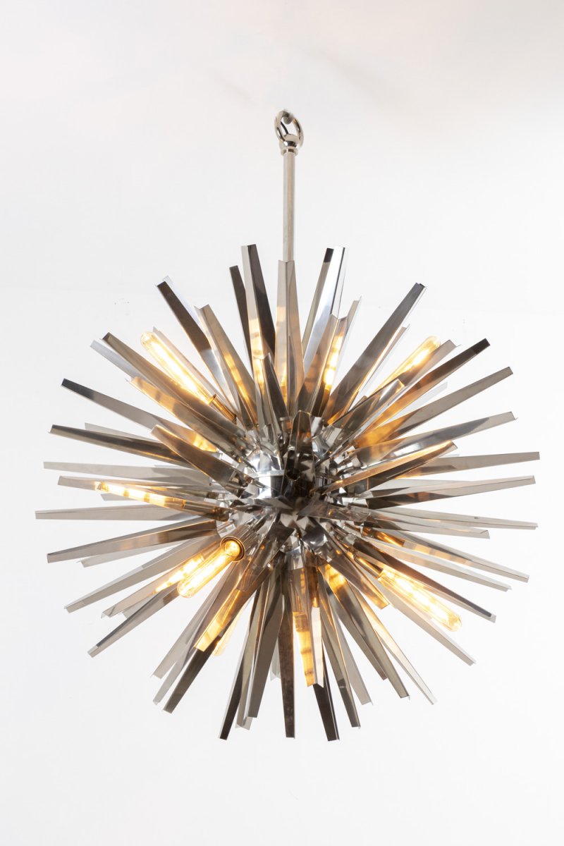 Eichholtz, Chandelier "gregorian" In Chromed Metal, Contemporary Work - Ls4253894-photo-4