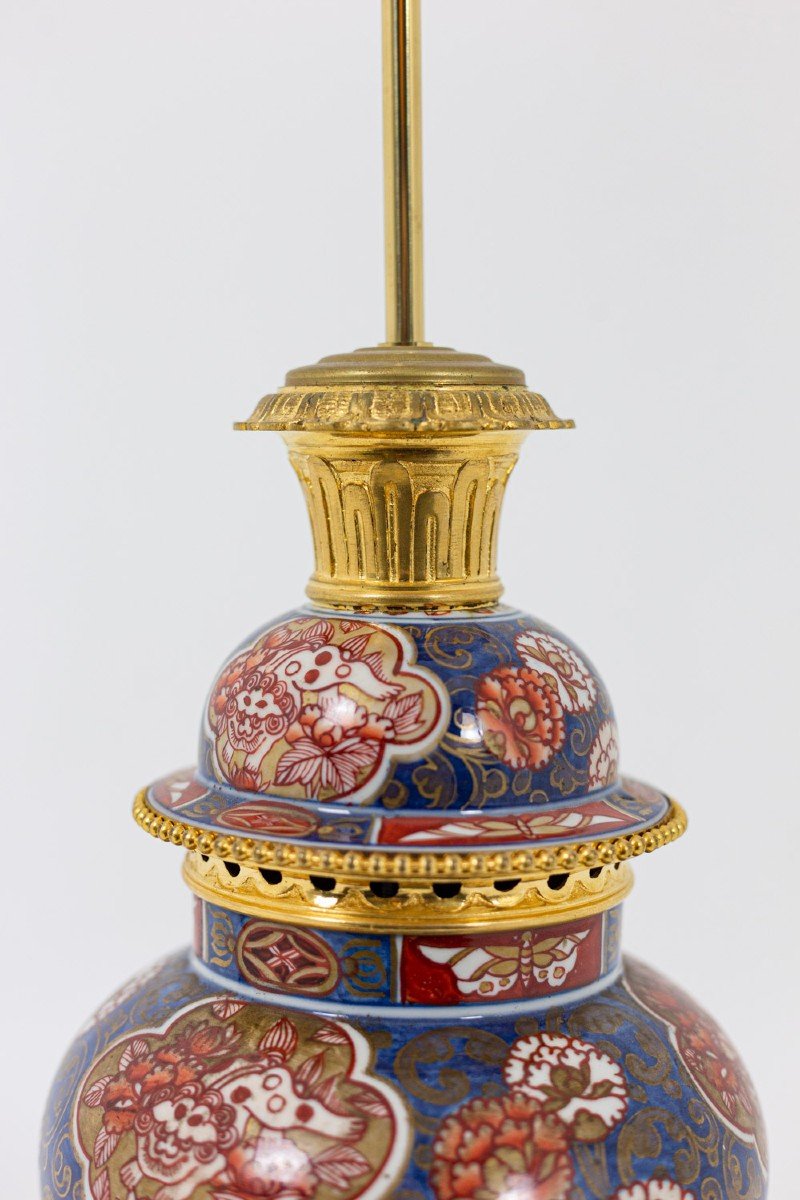 Lampe En Porcelaine Imari Et Bronze Doré, Circa 1880 - Ls31811381-photo-6