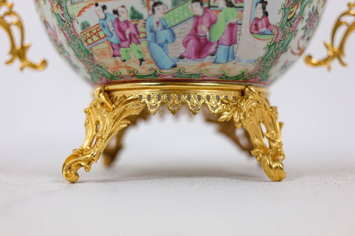 Cup In Canton Porcelain And Gilt Bronze, Circa 1880 - Ls4380485-photo-2