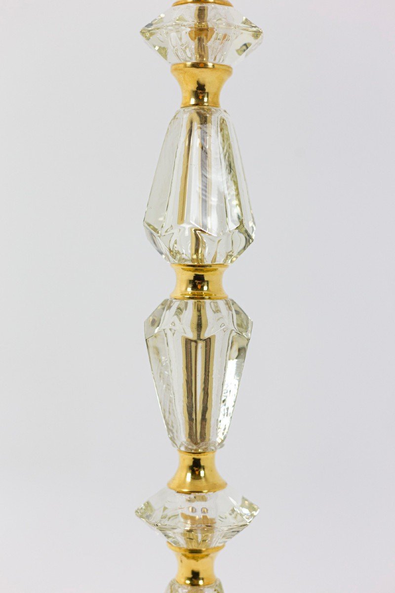 Pair Of Lamps In Glass And Gilt Bronze, 1940's - Ls4426732-photo-1