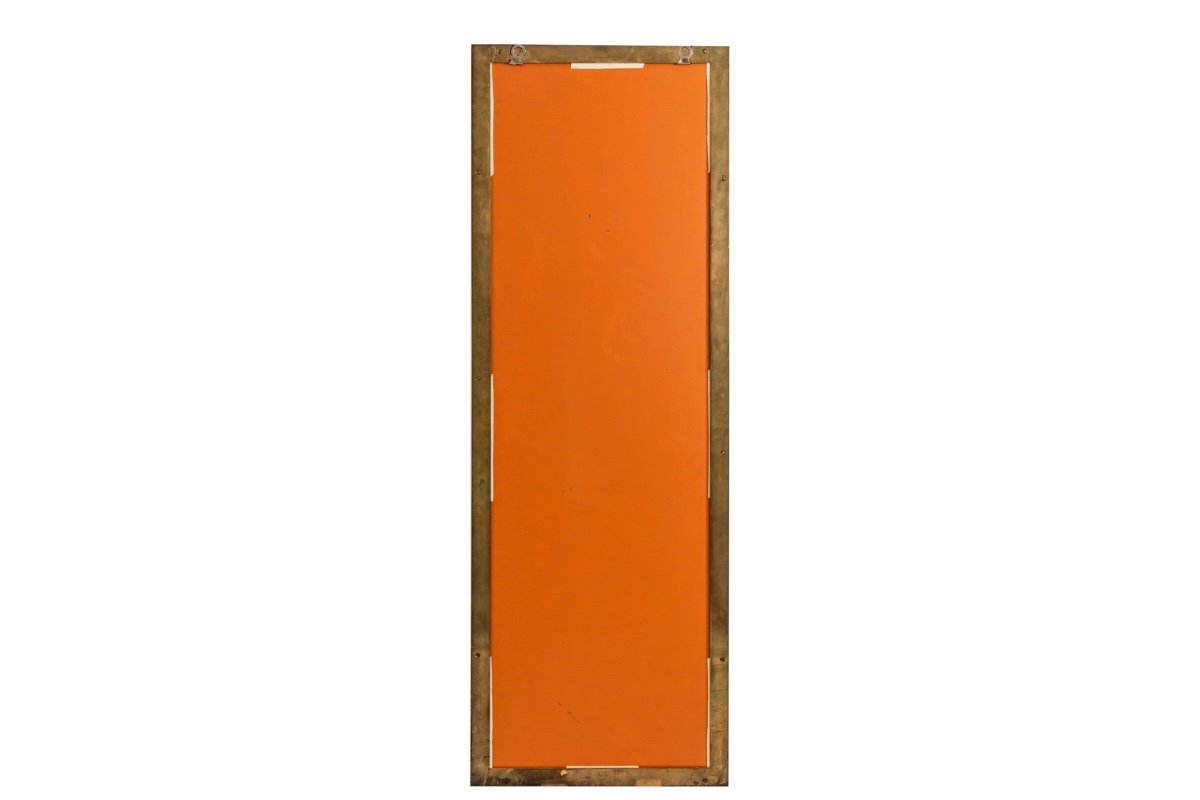 Miroir Rectangulaire En Laiton Doré, Années 1970-photo-2