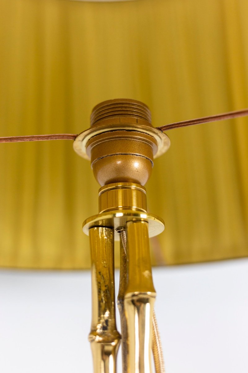 Maison Baguès, Tripod Floor Lamp Imitating Bamboo In Gilt Bronze, 1970s, Ls4545741.-photo-2