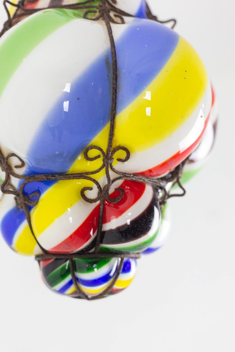 Series Of Four “barley Sugar” Lanterns In Blown Polychrome Glass, 1950s, Ls45991261-photo-4