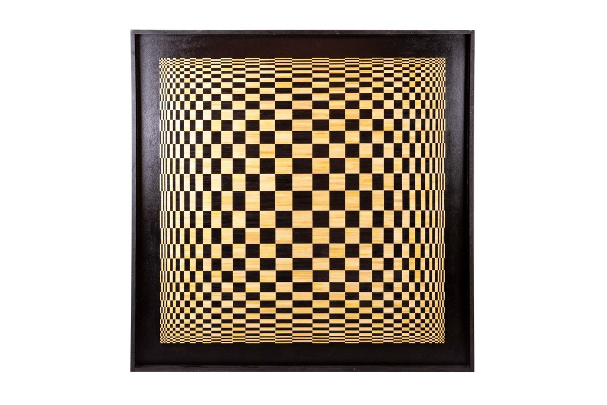 Kinetic Straw Marquetry Panel, Contemporary Work, Ls52151303a