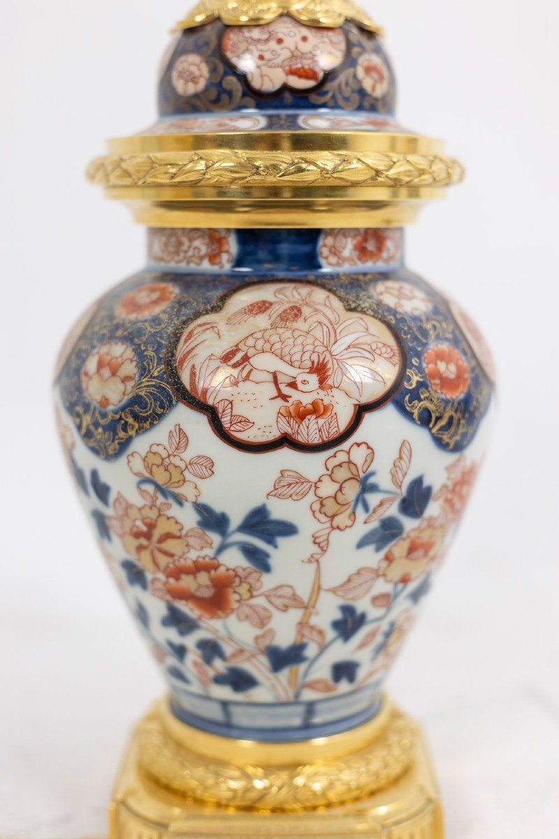 Lampe En Porcelaine D’imari Et Bronze Doré, Circa 1880, LS5057431B-photo-3