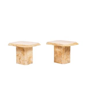 Pair Of Side Tables In Sienna Marble, 1970s, Ls5581404c