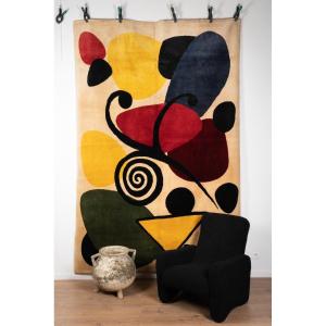 According To Alexandre Calder. Abstract Woolen Rug, Or Tapestry. Contemporary Work.