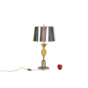 Charles House. Lamp In Gilt Bronze And Sheet Metal. 1970s