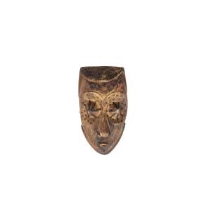 African Mask “kuba Babuka” In Wood And Pigments. 20th Century.