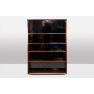 “double-sided” Rosewood Bookcase On Casters. Circa 1960. Ls58761008h