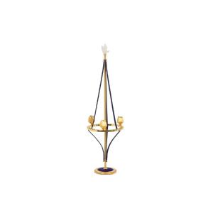 Candlestick In Gilded Brass And Velvet. Contemporary Work. Ls59441456b