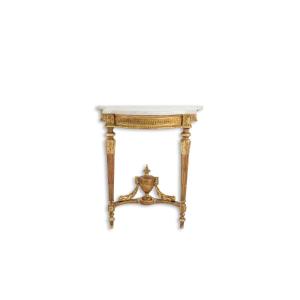 Console En Bois Doré Et Sculpté, Plateau De Marbre. Circa 1880. Ls5551b559p